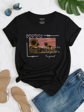 Sunflower And Slogan Graphic Tee